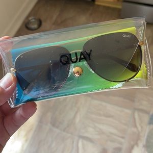 Quay High Key Rimless Mini Sunglasses